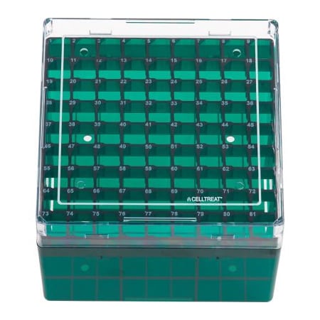 Celltreat CELLTREAT Deep Storage Box, CF Cryogenic Vial, 81 Place, Polycarbonate, Non-sterile 229944